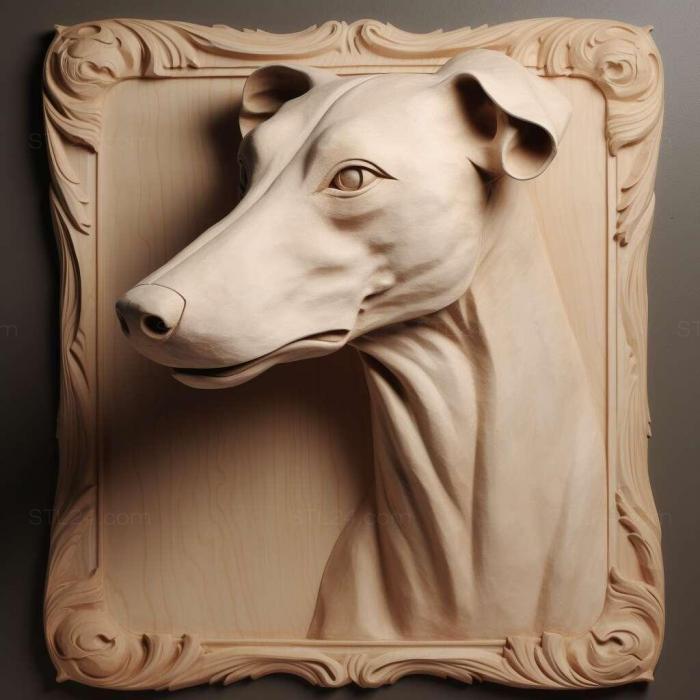 Nature and animals (Whippet dog 4, NATURE_1392) 3D models for cnc